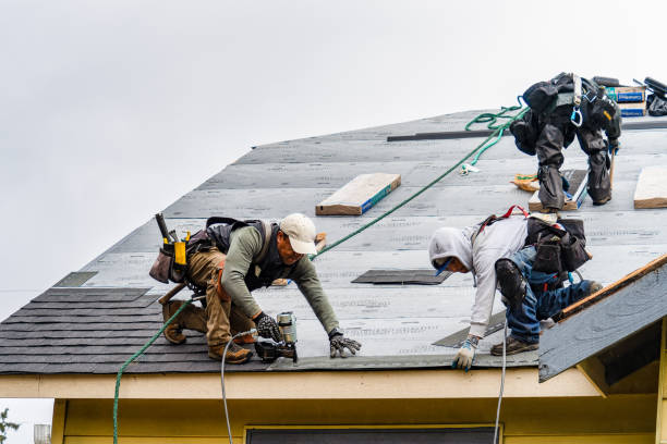 Professional Gutter Installation technician working in Ledbetter, KY